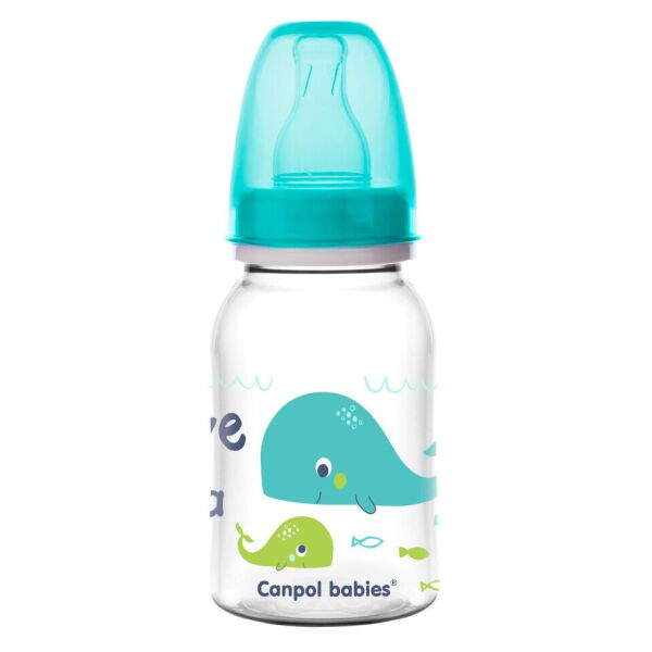 

Бутылка, 120 мл, бирюзовая, Love&Sea, Canpol babies