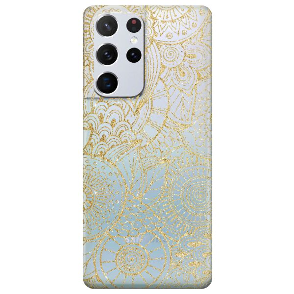 

Прозрачный силиконовый чехол iSwag для Samsung Galaxy S21 Ultra с рисунком - Золотая мандала (KS10932)