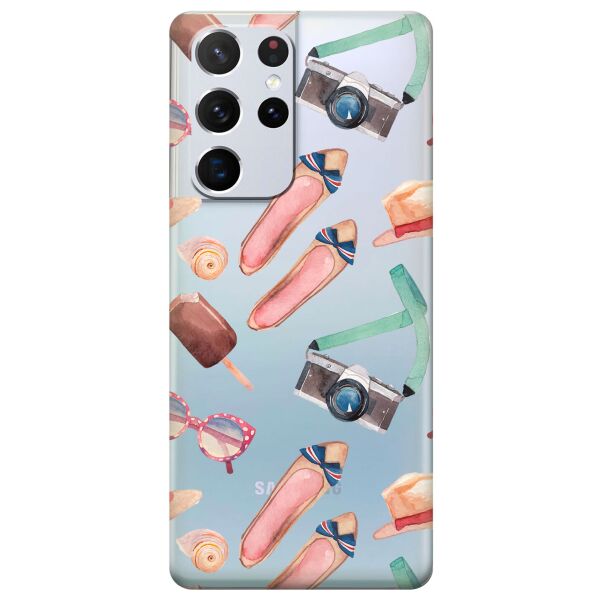 

Прозрачный силиконовый чехол iSwag для Samsung Galaxy S21 Ultra с рисунком - Женские штучки (KS10940)