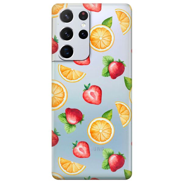 

Прозрачный силиконовый чехол iSwag для Samsung Galaxy S21 Ultra с рисунком - Фруктовый дизайн (KS10970)