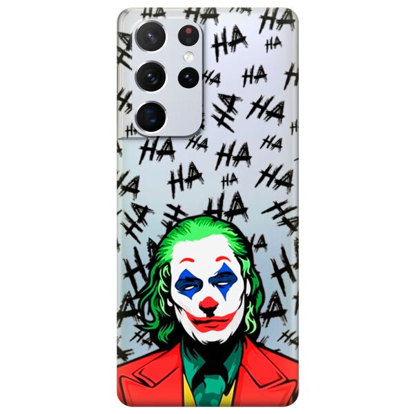 

Прозрачный силиконовый чехол iSwag для Samsung Galaxy S21 Ultra с рисунком - Джокер (KS10993)