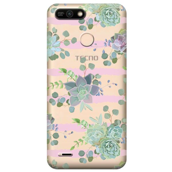

Прозрачный силиконовый чехол iSwag для Tecno POP 2 Power (B1P) с рисунком - Суккуленты (KS10266)