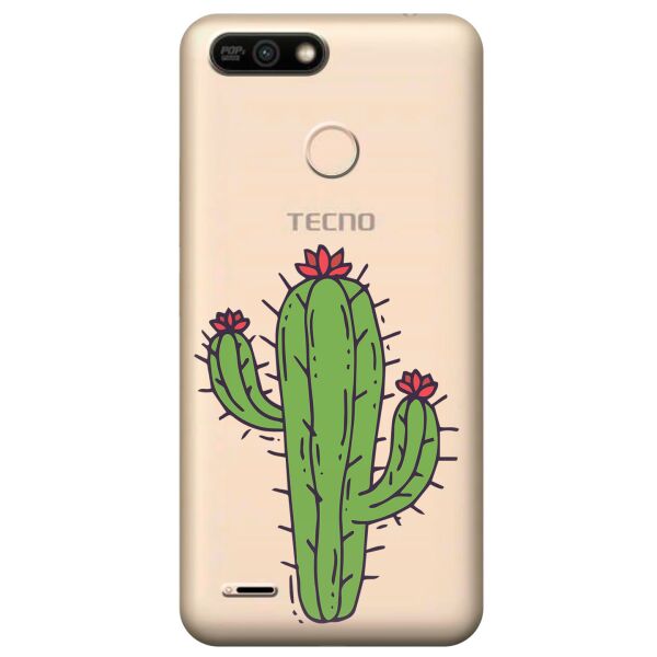 

Прозрачный силиконовый чехол iSwag для Tecno POP 2 Power (B1P) с рисунком - Тропический кактус (KS10271)