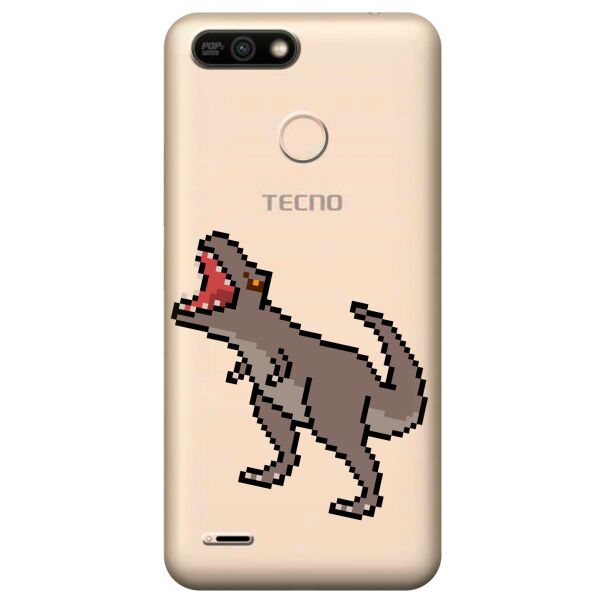 

Прозрачный силиконовый чехол iSwag для Tecno POP 2 Power (B1P) с рисунком - Пиксельный динозавр (KS10300)