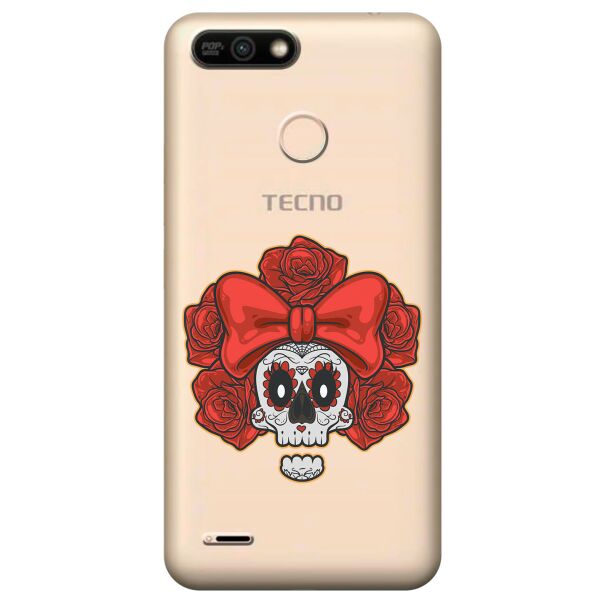 

Прозрачный силиконовый чехол iSwag для Tecno POP 2 Power (B1P) с рисунком - Готический череп (KS10304)