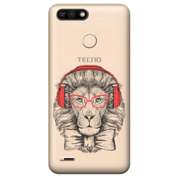 

Прозрачный силиконовый чехол iSwag для Tecno POP 2 Power (B1P) с рисунком - Лев (KS10307)