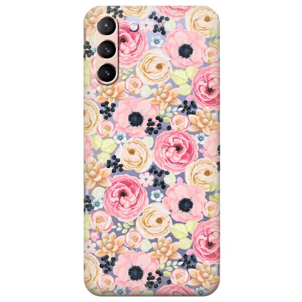 

Прозрачный силиконовый чехол iSwag для Samsung Galaxy S21 Plus с рисунком - Цветочный букет (KS11006)