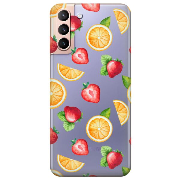 

Прозрачный силиконовый чехол iSwag для Samsung Galaxy S21 Plus с рисунком - Фруктовый дизайн (KS11045)