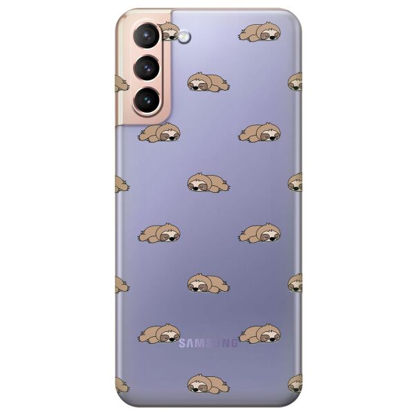 

Прозрачный силиконовый чехол iSwag для Samsung Galaxy S21 Plus с рисунком - Спящие ленивцы (KS11066)