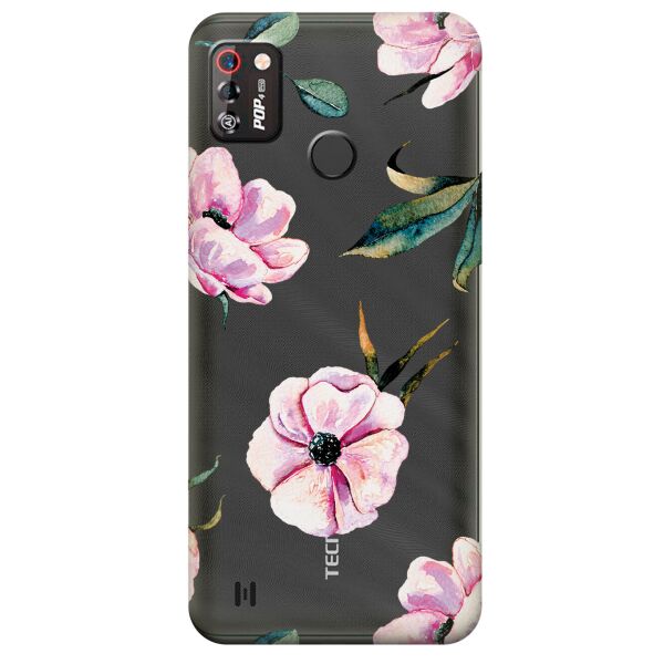 

Прозрачный силиконовый чехол iSwag для Tecno Pop 4 Pro (BC3) с рисунком - Пионы (KS9958)