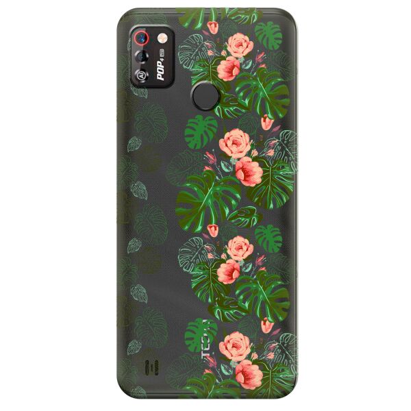 

Прозрачный силиконовый чехол iSwag для Tecno Pop 4 Pro (BC3) с рисунком - Тропические листья (KS9994)