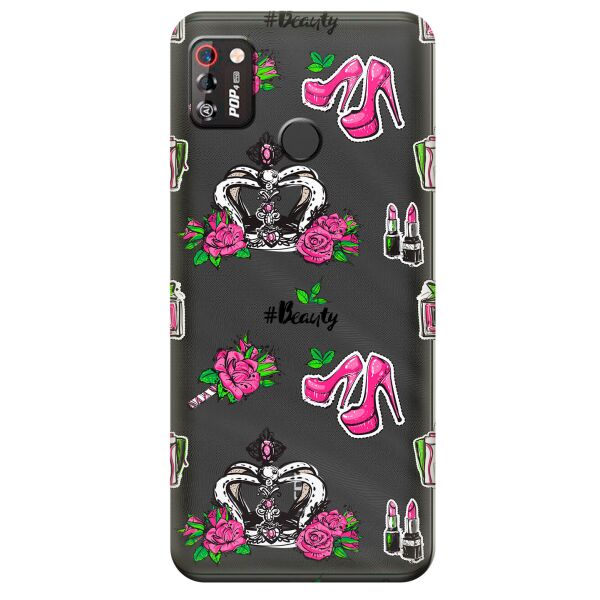 

Прозрачный силиконовый чехол iSwag для Tecno Pop 4 Pro (BC3) с рисунком - Женский дизайн (KS10005)