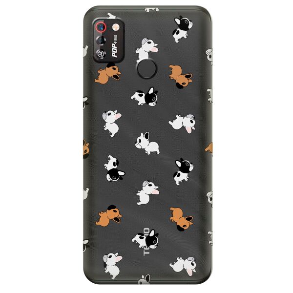 

Прозрачный силиконовый чехол iSwag для Tecno Pop 4 Pro (BC3) с рисунком - Французские бульдоги (KS10014)