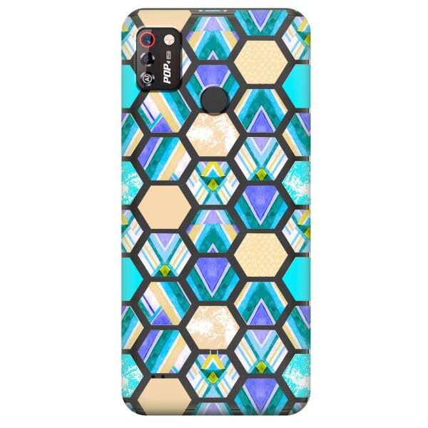 

Прозрачный силиконовый чехол iSwag для Tecno Pop 4 Pro (BC3) с рисунком - Ромбы (KS10024)