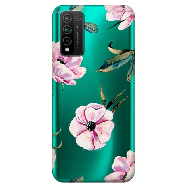 

Прозрачный силиконовый чехол iSwag для Huawei Honor 10x Lite с рисунком - Пионы (KS10708)