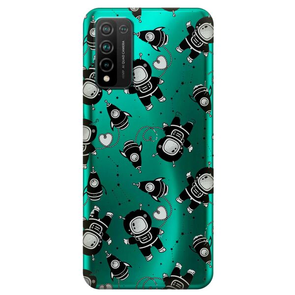 

Прозрачный силиконовый чехол iSwag для Huawei Honor 10x Lite с рисунком - Космонавты (KS10719)