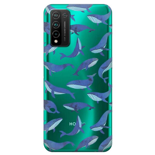 

Прозрачный силиконовый чехол iSwag для Huawei Honor 10x Lite с рисунком - Киты (KS10734)