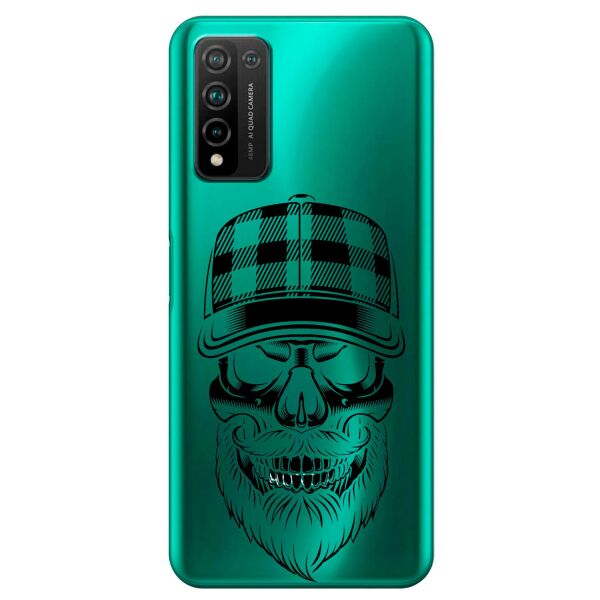 

Прозрачный силиконовый чехол iSwag для Huawei Honor 10x Lite с рисунком - Бородатый череп (KS10751)