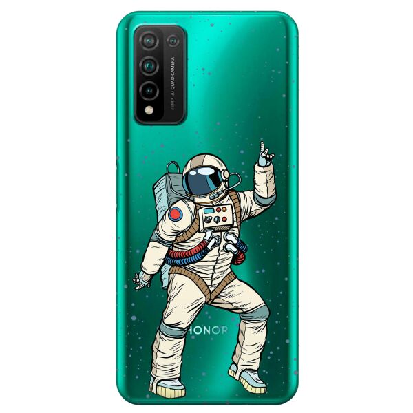 

Прозрачный силиконовый чехол iSwag для Huawei Honor 10x Lite с рисунком - Веселый космонавт (KS10752)
