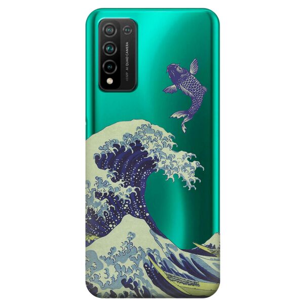 

Прозрачный силиконовый чехол iSwag для Huawei Honor 10x Lite с рисунком - Большая волна в Канагаве (KS10775)