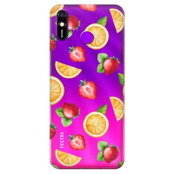 

Прозрачный силиконовый чехол iSwag для Tecno Spark 4 Lite с рисунком - Фруктовый дизайн (KS9695)