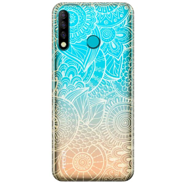 

Прозрачный силиконовый чехол iSwag для Tecno Camon 12 CC7 с рисунком - Золотая мандала (KS9807)