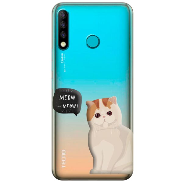 

Прозрачный силиконовый чехол iSwag для Tecno Camon 12 CC7 с рисунком - Котенок (KS9842)