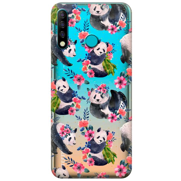 

Прозрачный силиконовый чехол iSwag для Tecno Camon 12 CC7 с рисунком - Пандочки (KS9873)