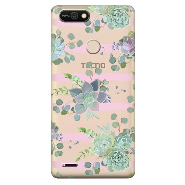 

Прозрачный силиконовый чехол iSwag для Tecno POP 2F (B1F) с рисунком - Суккуленты (KS10191)