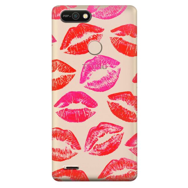 

Прозрачный силиконовый чехол iSwag для Tecno POP 2F (B1F) с рисунком - Поцелуи (KS10193)