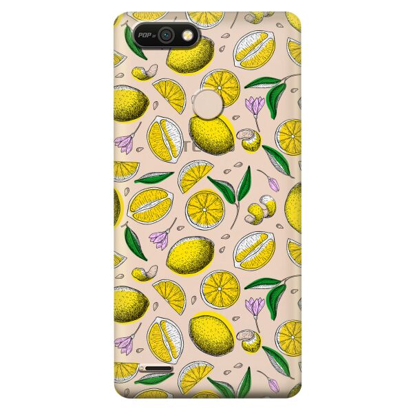 

Прозрачный силиконовый чехол iSwag для Tecno POP 2F (B1F) с рисунком - Лимоны (KS10199)