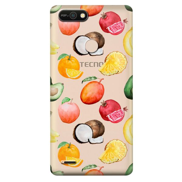 

Прозрачный силиконовый чехол iSwag для Tecno POP 2F (B1F) с рисунком - Фрукты (KS10206)