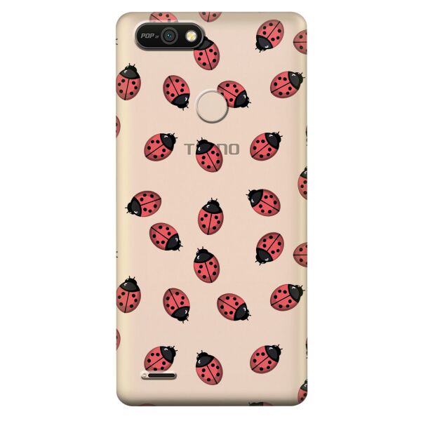 

Прозрачный силиконовый чехол iSwag для Tecno POP 2F (B1F) с рисунком - Божьи коровки (KS10208)