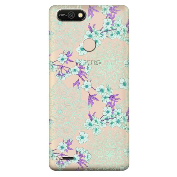 

Прозрачный силиконовый чехол iSwag для Tecno POP 2F (B1F) с рисунком - Цветочная мандала (KS10212)