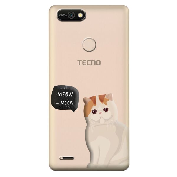 

Прозрачный силиконовый чехол iSwag для Tecno POP 2F (B1F) с рисунком - Котенок (KS10217)