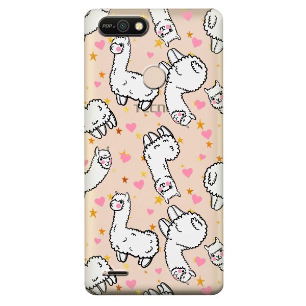 

Прозрачный силиконовый чехол iSwag для Tecno POP 2F (B1F) с рисунком - Ламы (KS10222)