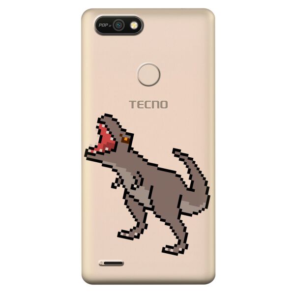

Прозрачный силиконовый чехол iSwag для Tecno POP 2F (B1F) с рисунком - Пиксельный динозавр (KS10225)