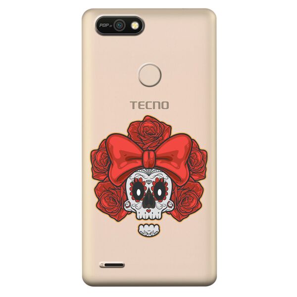 

Прозрачный силиконовый чехол iSwag для Tecno POP 2F (B1F) с рисунком - Готический череп (KS10229)