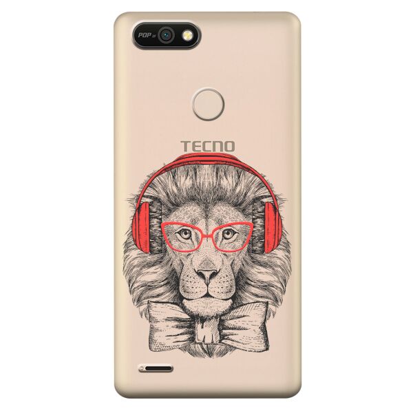 

Прозрачный силиконовый чехол iSwag для Tecno POP 2F (B1F) с рисунком - Лев (KS10232)