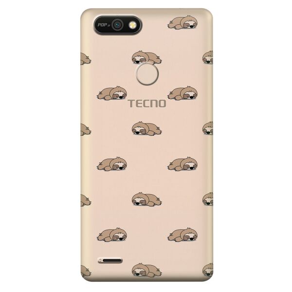 

Прозрачный силиконовый чехол iSwag для Tecno POP 2F (B1F) с рисунком - Спящие ленивцы (KS10241)