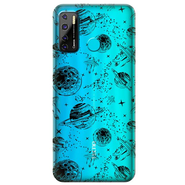 

Прозрачный силиконовый чехол iSwag для Tecno Camon 15 Air с рисунком - Космос (KS10338)