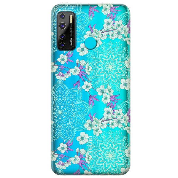 

Прозрачный силиконовый чехол iSwag для Tecno Camon 15 Air с рисунком - Цветочная мандала (KS10362)