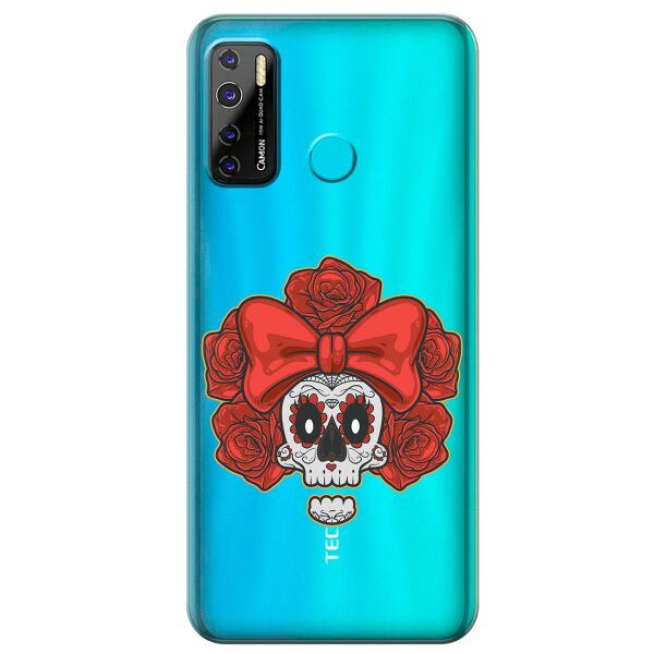 

Прозрачный силиконовый чехол iSwag для Tecno Camon 15 Air с рисунком - Готический череп (KS10379)