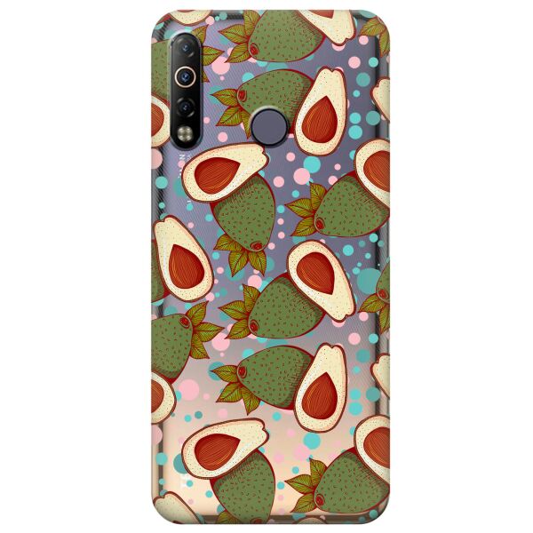 

Прозрачный силиконовый чехол iSwag для Tecno Camon 12 Air с рисунком - Авокадо (KS10410)