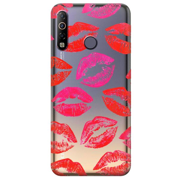

Прозрачный силиконовый чехол iSwag для Tecno Camon 12 Air с рисунком - Поцелуи (KS10418)