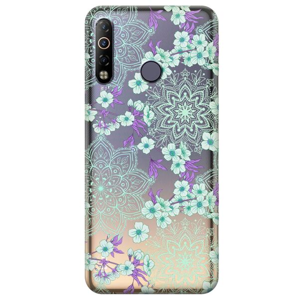 

Прозрачный силиконовый чехол iSwag для Tecno Camon 12 Air с рисунком - Цветочная мандала (KS10437)