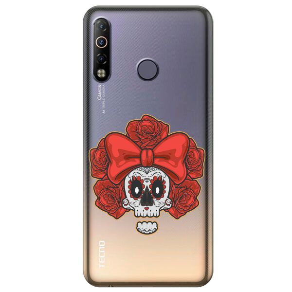 

Прозрачный силиконовый чехол iSwag для Tecno Camon 12 Air с рисунком - Готический череп (KS10454)