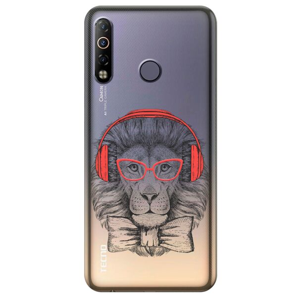 

Прозрачный силиконовый чехол iSwag для Tecno Camon 12 Air с рисунком - Лев (KS10457)
