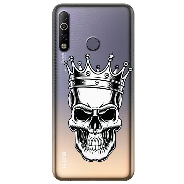 

Прозрачный силиконовый чехол iSwag для Tecno Camon 12 Air с рисунком - Царский череп (KS10465)