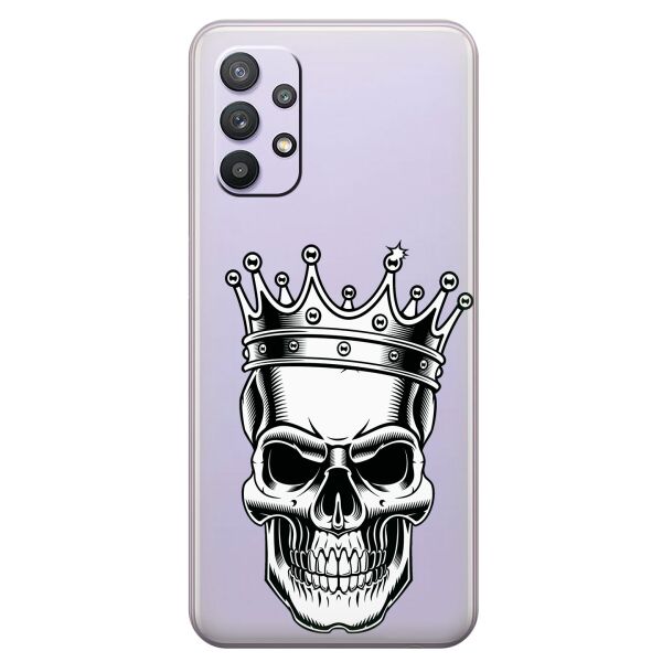 

Прозрачный силиконовый чехол iSwag для Samsung Galaxy A32 с рисунком - Царский череп (KS10540)